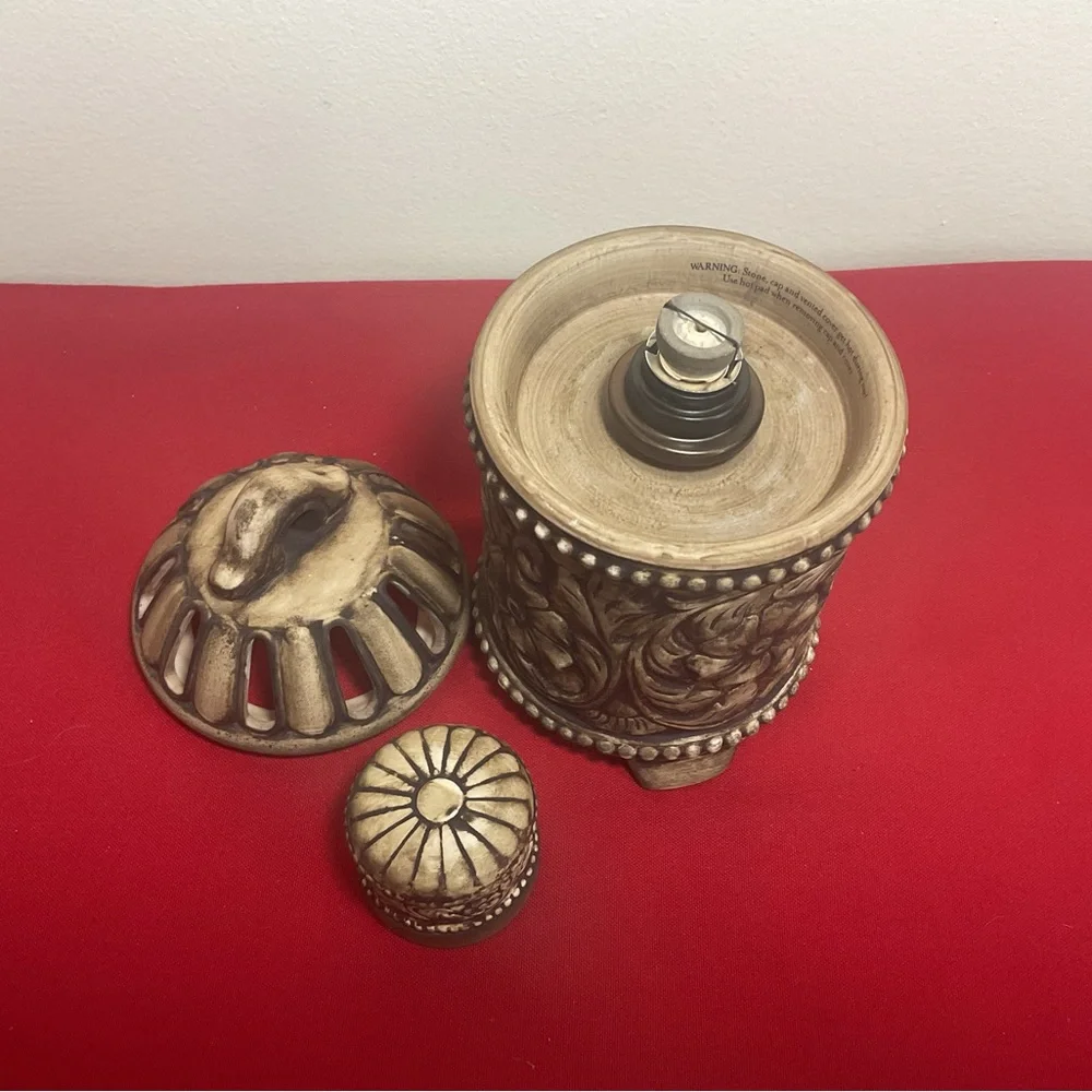 Greenleaf Ceramic Fragrance Diffuser Potpourri Holder Bohemian Floral Decor 7.5”